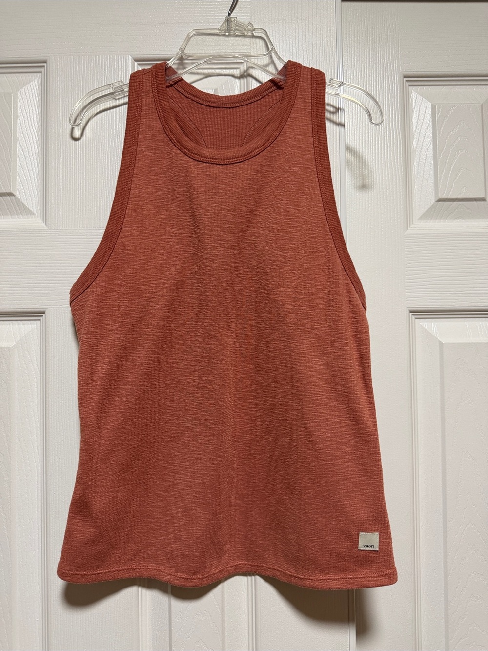 Vuori Sunrise High Neck Tank Top Cinnamon Orange - Size Medium